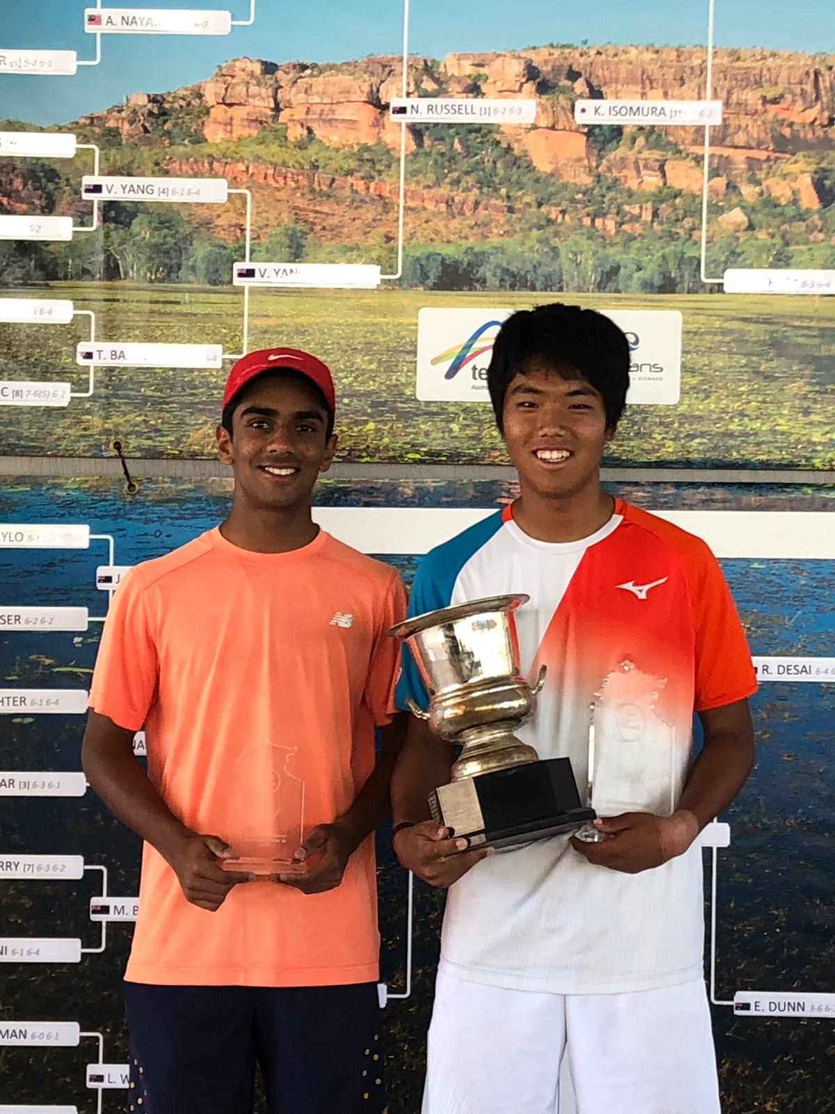Tournament finals presentation with trophies